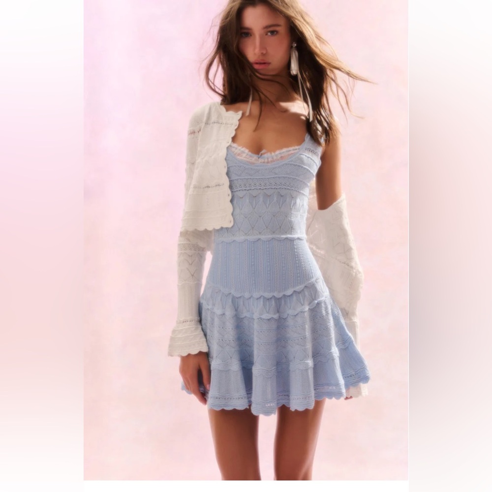 LoveShackFancy Ronelle Dress in Morning Tide